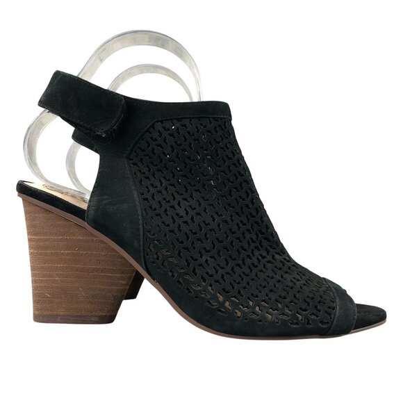 Vince Camuto Women's 9M Dastana Black Leather Open Toe High Heel Ankle Booties - Picture 1 of 14